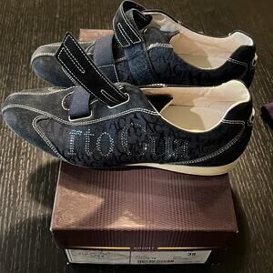 Alberto Guardiani Black Crystalized Sneaker Size 39 / 8